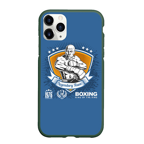 Чехол iPhone 11 Pro матовый Боксёр Boxing / 3D-Темно-зеленый – фото 1
