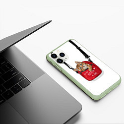 Чехол iPhone 11 Pro матовый Карманный котенок, цвет: 3D-салатовый — фото 2