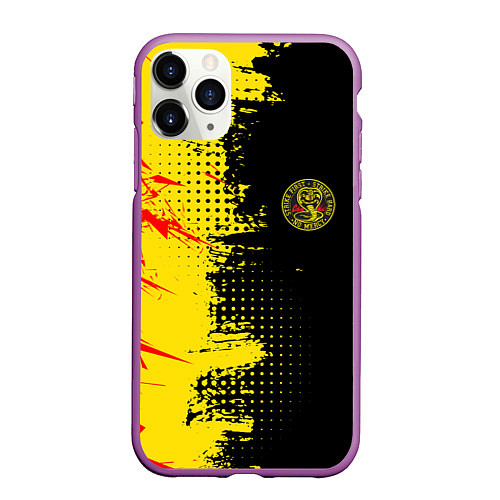 Чехол iPhone 11 Pro матовый Кобра Кай Cobra Kai / 3D-Фиолетовый – фото 1