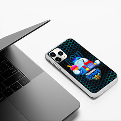 Чехол iPhone 11 Pro матовый Лу BRAWL STARS соты, цвет: 3D-белый — фото 2