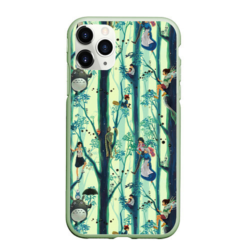 Чехол iPhone 11 Pro матовый Ghibli All / 3D-Салатовый – фото 1