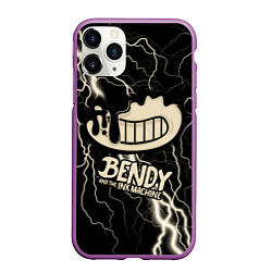 Чехол iPhone 11 Pro матовый Bendy and the Ink Machine МОЛНИЯ, цвет: 3D-фиолетовый