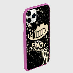 Чехол iPhone 11 Pro матовый Bendy and the Ink Machine МОЛНИЯ, цвет: 3D-фиолетовый — фото 2