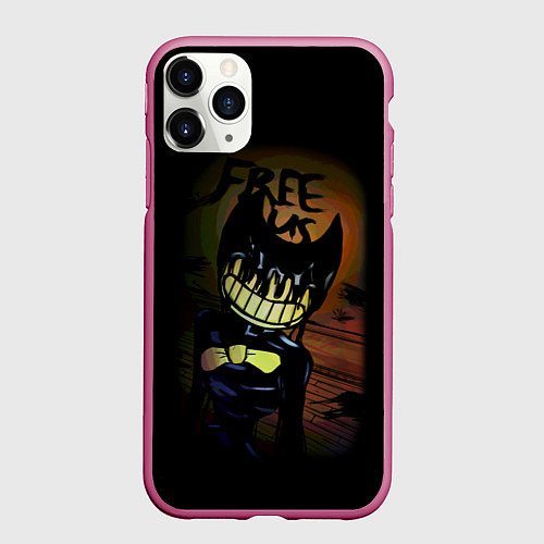 Чехол iPhone 11 Pro матовый Бенди Bendy And The Ink Machine / 3D-Малиновый – фото 1