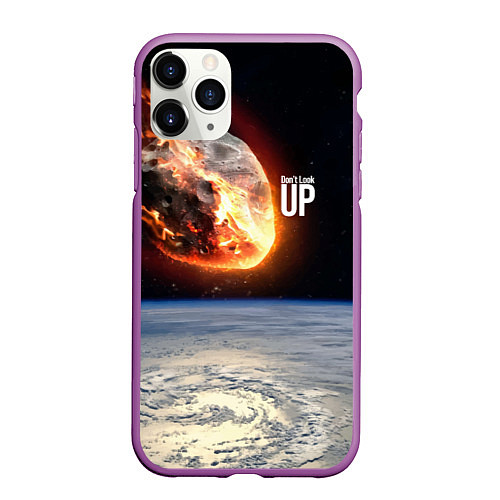 Чехол iPhone 11 Pro матовый Dont look up! Comets flight! / 3D-Фиолетовый – фото 1