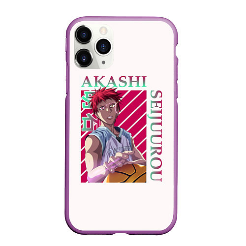 Чехол iPhone 11 Pro матовый Akashi Seijuro - Kuroko No Basket / 3D-Фиолетовый – фото 1