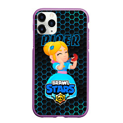 Чехол iPhone 11 Pro матовый Пайпер BRAWL STARS соты