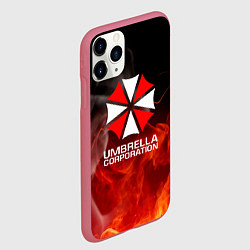 Чехол iPhone 11 Pro матовый Umbrella Corporation пламя, цвет: 3D-малиновый — фото 2