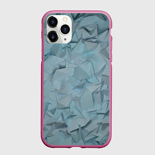 Чехол iPhone 11 Pro матовый ЛеДяная Геометрия / 3D-Малиновый – фото 1