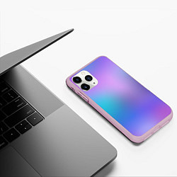 Чехол iPhone 11 Pro матовый Радужное Размытие, цвет: 3D-розовый — фото 2