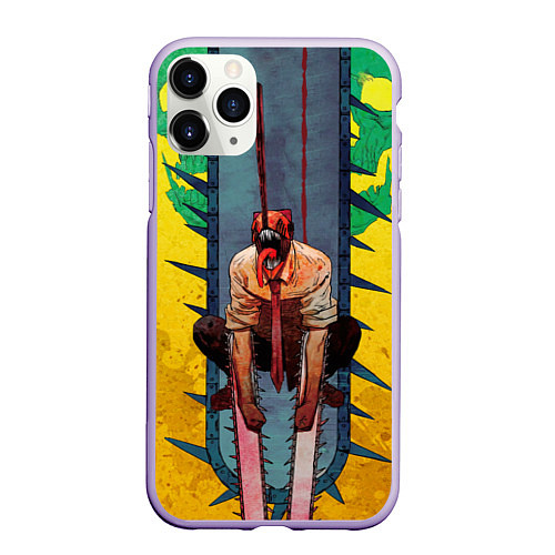 Чехол iPhone 11 Pro матовый Chainsaw Man - Дэндзи / 3D-Светло-сиреневый – фото 1