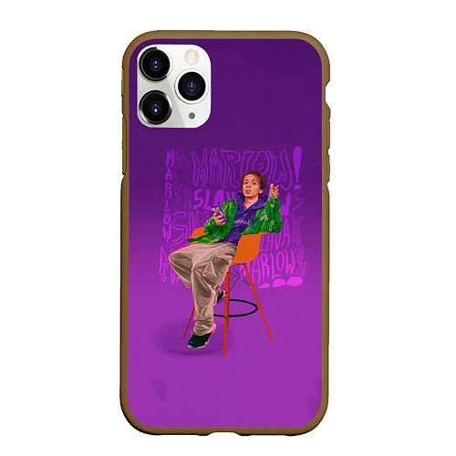 Чехол iPhone 11 Pro матовый Сидящий Слава / 3D-Коричневый – фото 1