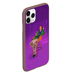 Чехол iPhone 11 Pro матовый Сидящий Слава, цвет: 3D-коричневый — фото 2
