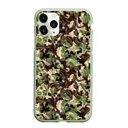 Чехол iPhone 11 Pro матовый Мятый Камуфляж, цвет: 3D-салатовый