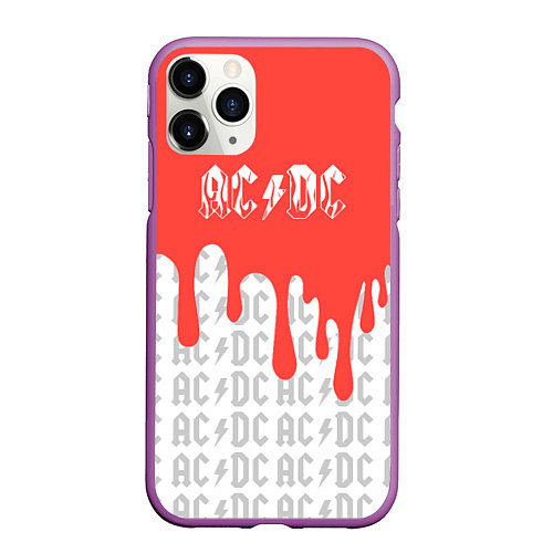 Чехол iPhone 11 Pro матовый Ac dc : rock / 3D-Фиолетовый – фото 1