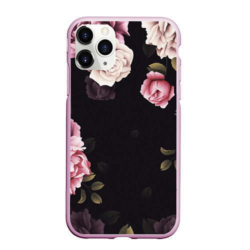 Чехол iPhone 11 Pro матовый РОЗЫ И ПИОНЫ / 3D-Розовый – фото 1
