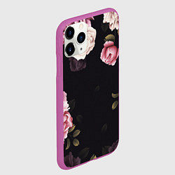 Чехол iPhone 11 Pro матовый РОЗЫ И ПИОНЫ, цвет: 3D-фиолетовый — фото 2