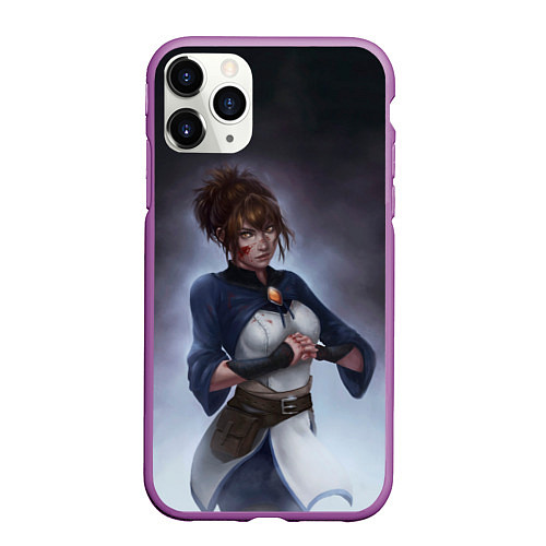 Чехол iPhone 11 Pro матовый Красотка Марси / 3D-Фиолетовый – фото 1