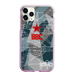 Чехол iPhone 11 Pro матовый SU-57 FELON, цвет: 3D-розовый