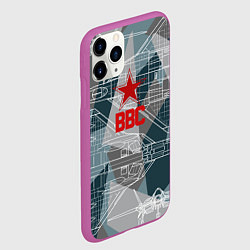 Чехол iPhone 11 Pro матовый SU-57 FELON, цвет: 3D-фиолетовый — фото 2