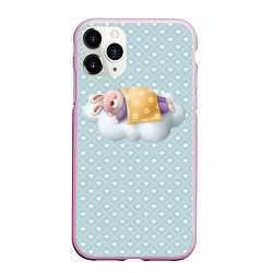 Чехол iPhone 11 Pro матовый Спящий кролик, цвет: 3D-розовый