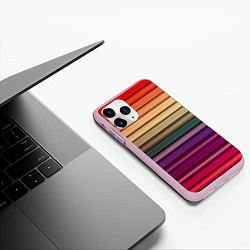 Чехол iPhone 11 Pro матовый CUBER RAINBOW, цвет: 3D-розовый — фото 2