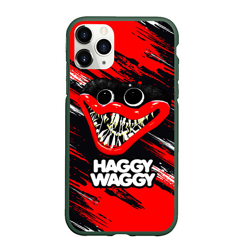 Чехол iPhone 11 Pro матовый POPPY PLAYTIME GAME HAGGY WAGGY ПОППИ ПЛЕЙТАЙМ / 3D-Темно-зеленый – фото 1