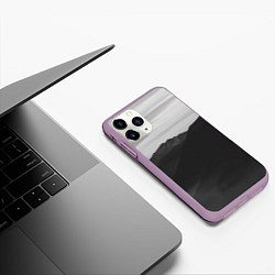 Чехол iPhone 11 Pro матовый ТЕМНЫЕ ГОРЫ, цвет: 3D-сиреневый — фото 2