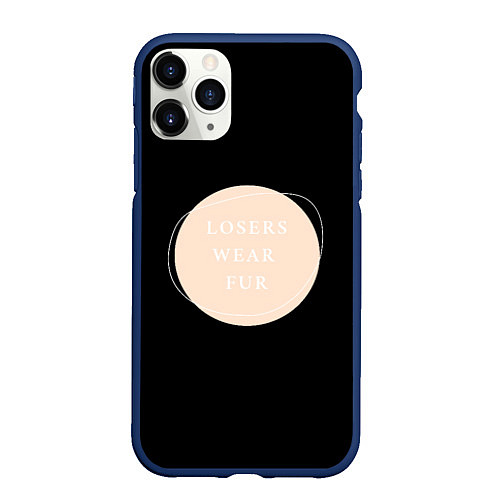 Чехол iPhone 11 Pro матовый Losers wear fur 2 / 3D-Тёмно-синий – фото 1