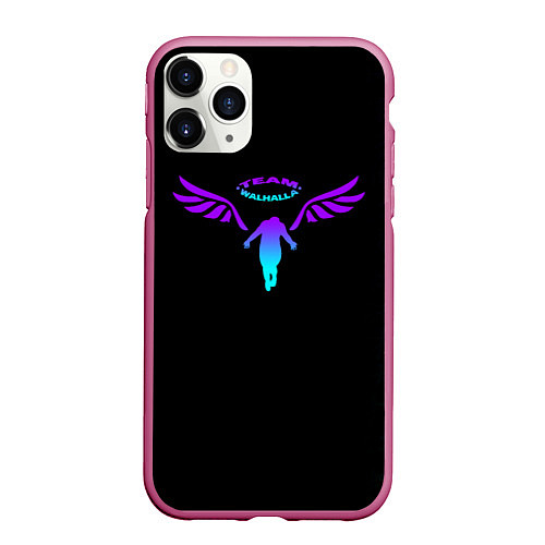 Чехол iPhone 11 Pro матовый WALHALLA TEAM NEON LOGO TOKYO REVENGERS / 3D-Малиновый – фото 1