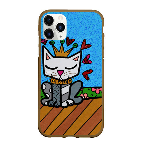 Чехол iPhone 11 Pro матовый Romero Britto - Originals / 3D-Коричневый – фото 1