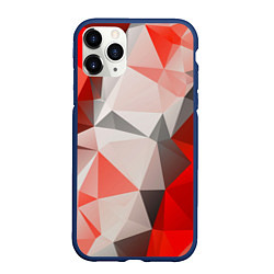 Чехол iPhone 11 Pro матовый Красно-серая геометрия, цвет: 3D-тёмно-синий