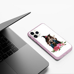 Чехол iPhone 11 Pro матовый Девушка ведьма, цвет: 3D-розовый — фото 2