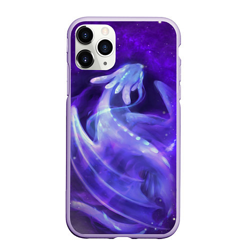 Чехол iPhone 11 Pro матовый Дневная фурия в космосе / 3D-Светло-сиреневый – фото 1