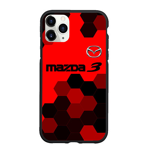 Чехол iPhone 11 Pro матовый MAZDA 3 Графика / 3D-Черный – фото 1