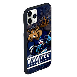 Чехол iPhone 11 Pro матовый Виннипег Джетс, Winnipeg Jets Маскот, цвет: 3D-черный — фото 2