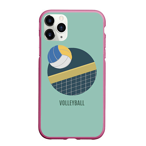 Чехол iPhone 11 Pro матовый Volleyball Спорт / 3D-Малиновый – фото 1