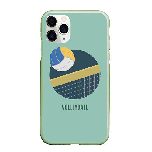 Чехол iPhone 11 Pro матовый Volleyball Спорт / 3D-Салатовый – фото 1