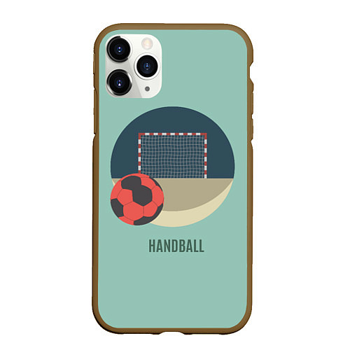 Чехол iPhone 11 Pro матовый Handball Спорт / 3D-Коричневый – фото 1