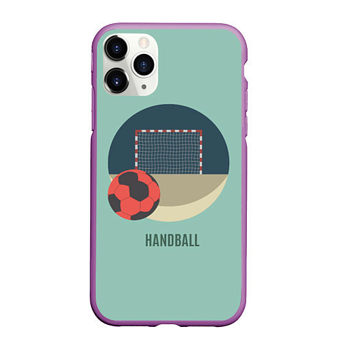 Чехол iPhone 11 Pro матовый Handball Спорт / 3D-Фиолетовый – фото 1