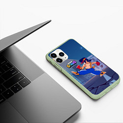 Чехол iPhone 11 Pro матовый ФЭНГ КАРАТИСТ BRAWL STARS, цвет: 3D-салатовый — фото 2