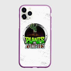 Чехол iPhone 11 Pro матовый Plants vs Zombies логотип, цвет: 3D-фиолетовый