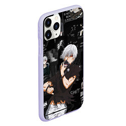 Чехол iPhone 11 Pro матовый Грустный Канеки Токийский Гуль Tokyo Ghoul, цвет: 3D-светло-сиреневый — фото 2