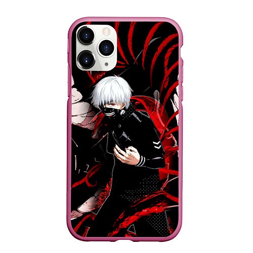 Чехол iPhone 11 Pro матовый Токийский Гуль Красный Змей Tokyo Ghoul Snake / 3D-Малиновый – фото 1