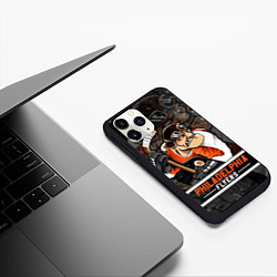 Чехол iPhone 11 Pro матовый Филадельфия Флайерз, Philadelphia Flyers, цвет: 3D-черный — фото 2