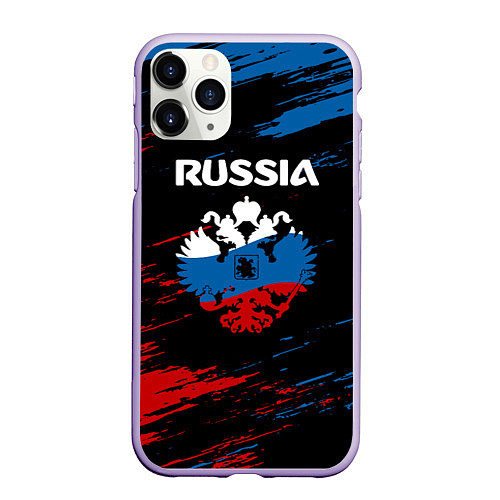 Чехол iPhone 11 Pro матовый Russia Герб в стиле / 3D-Светло-сиреневый – фото 1