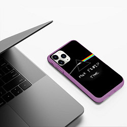 Чехол iPhone 11 Pro матовый PINK FLOYD TIME ПИНК ФЛОЙД ЛОГОТИП, цвет: 3D-фиолетовый — фото 2