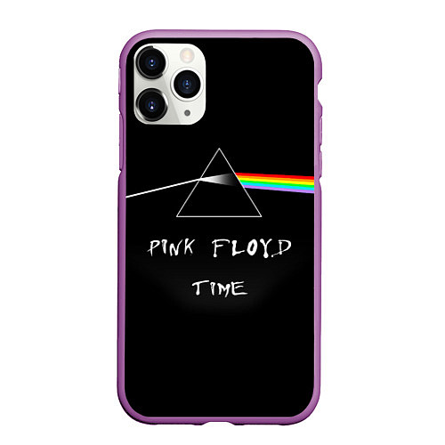 Чехол iPhone 11 Pro матовый PINK FLOYD TIME ПИНК ФЛОЙД ЛОГОТИП / 3D-Фиолетовый – фото 1