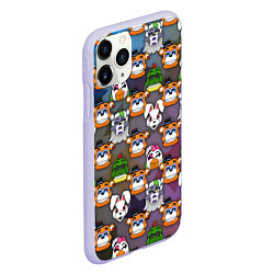 Чехол iPhone 11 Pro матовый Фредди, Рокси, Ванни, Чика и Монтгомери, цвет: 3D-светло-сиреневый — фото 2