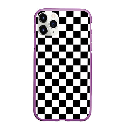 Чехол iPhone 11 Pro матовый Chess Squares Cubes / 3D-Фиолетовый – фото 1